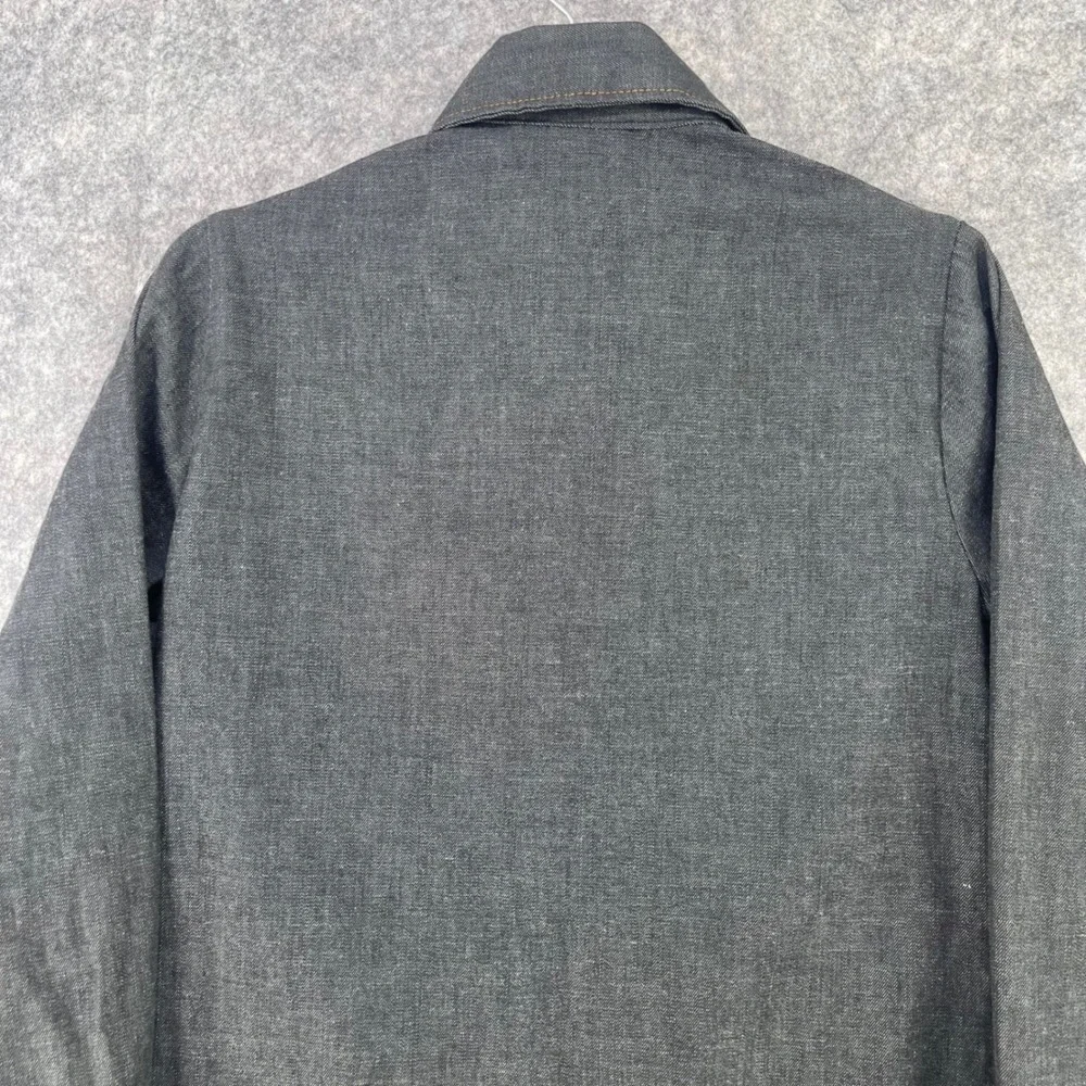 VTG Levis 70 Orange Tab Denim Shirt Men Small Gray Western Metal Snap Button USA